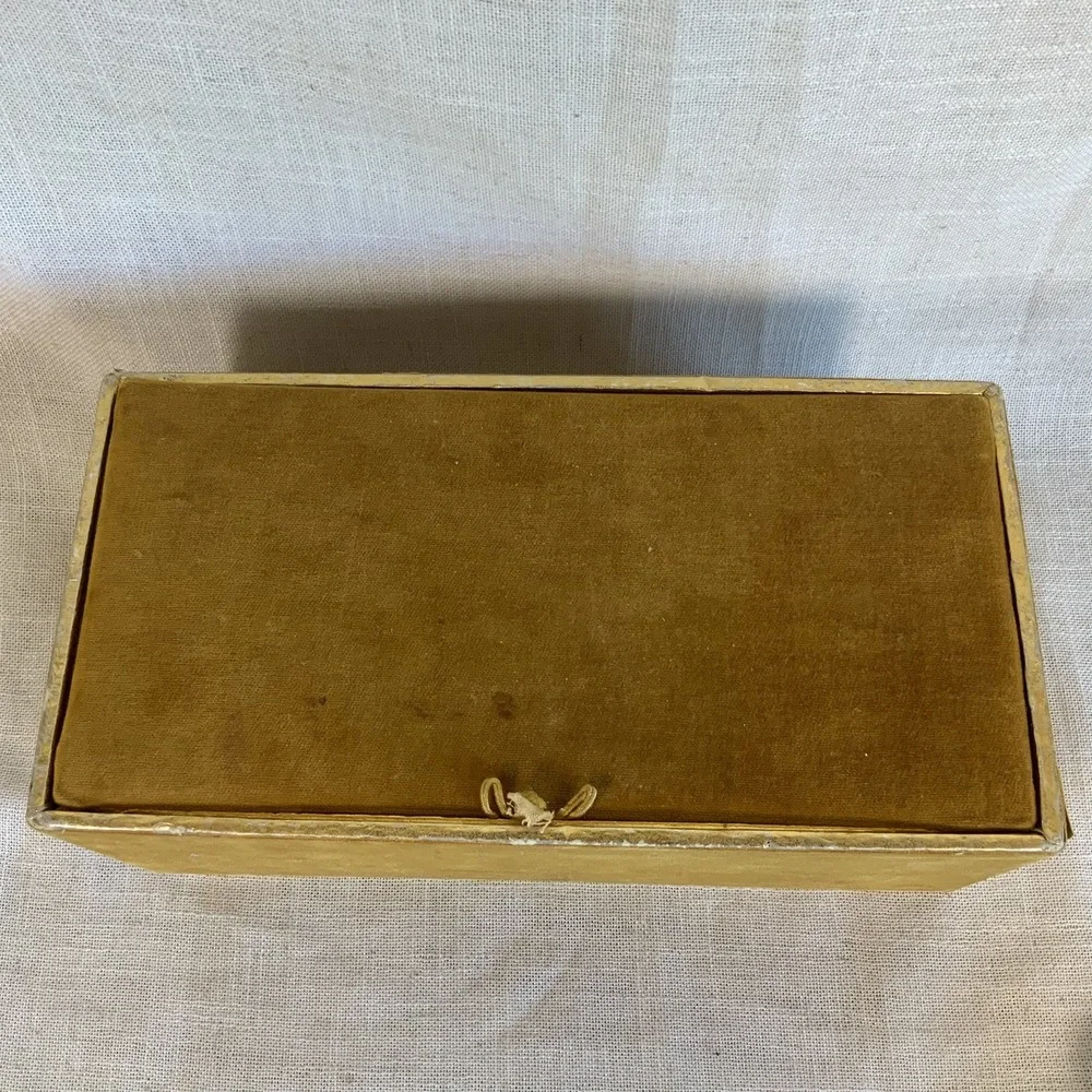 Vintage 60s 70s Gold Velvet‎ Faberge Presentation Box Glam Bling Retro Regency